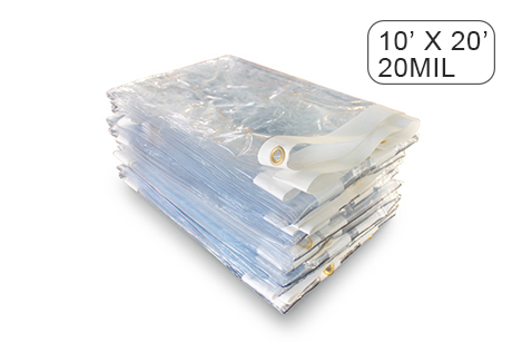 10' x 20' Clear Vinyl Tarp - 20 MIL - Fire Retardant Clear Vinyl